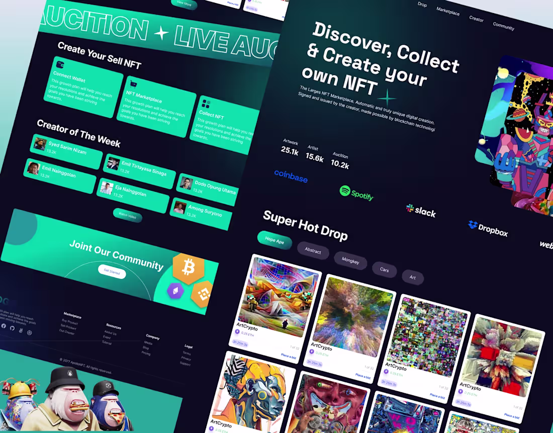 Cover image for NFT Marketplace Landing Page