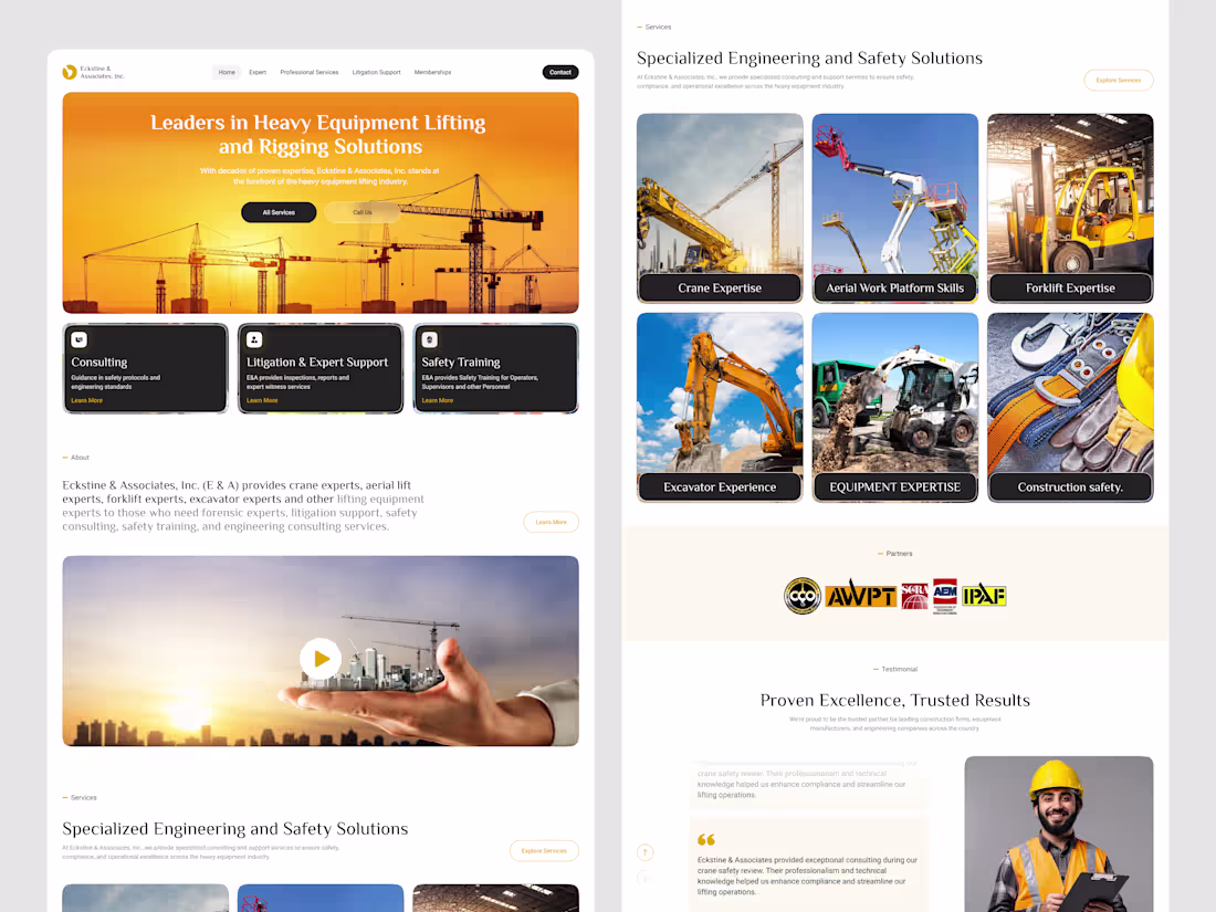 Cover image for Eckstine & Associates Website Redesign — Heavy Equipment, Sa...