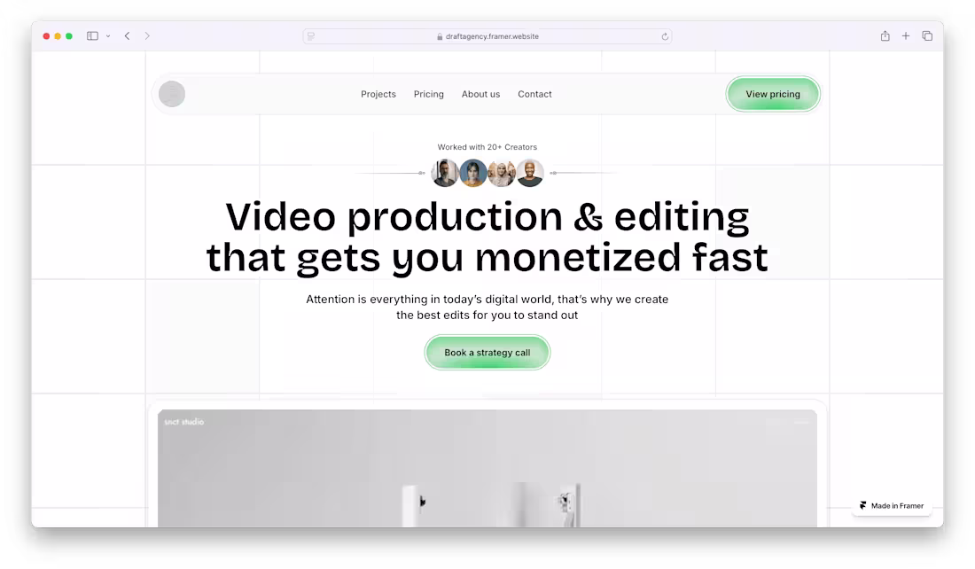 Cover image for Reelio - A Video & Creative Agency ( Framer Development)