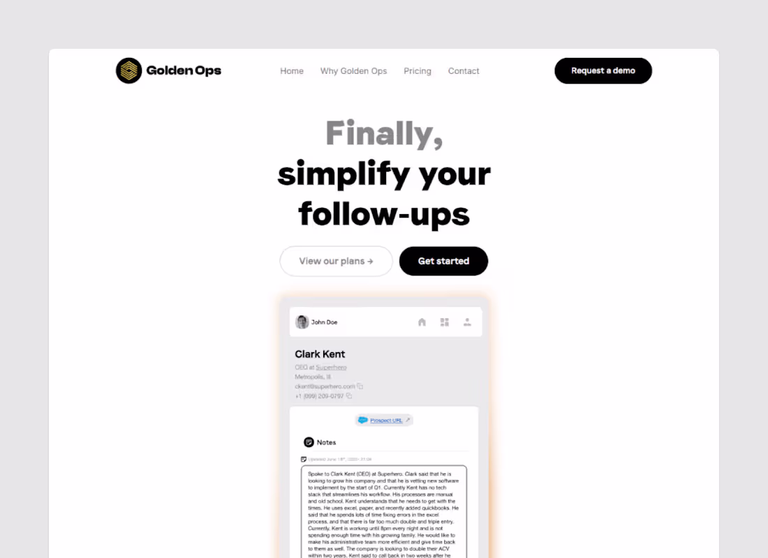 Cover image for Goldenops Landing Page Design