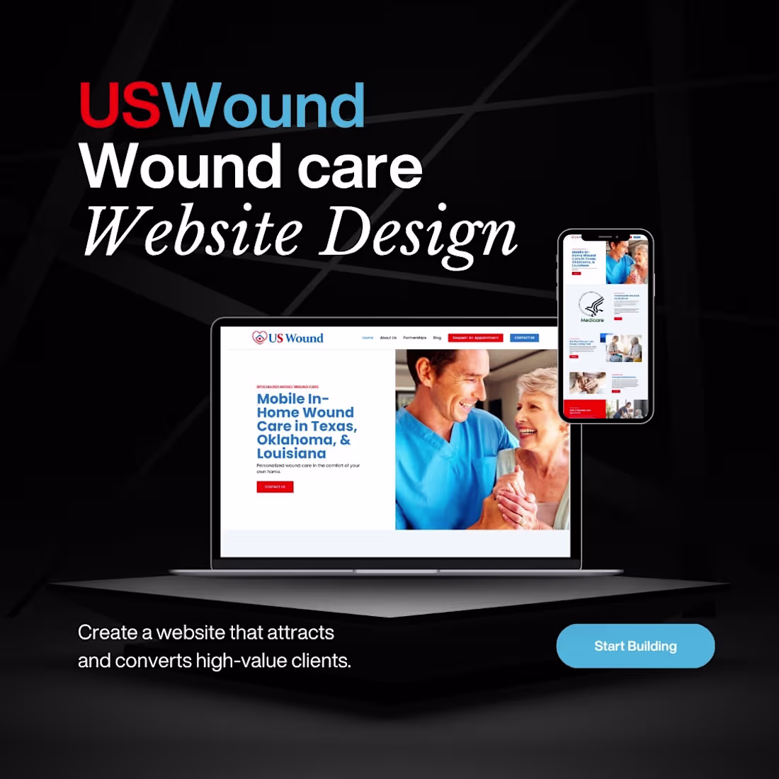 Cover image for Uswound care website design