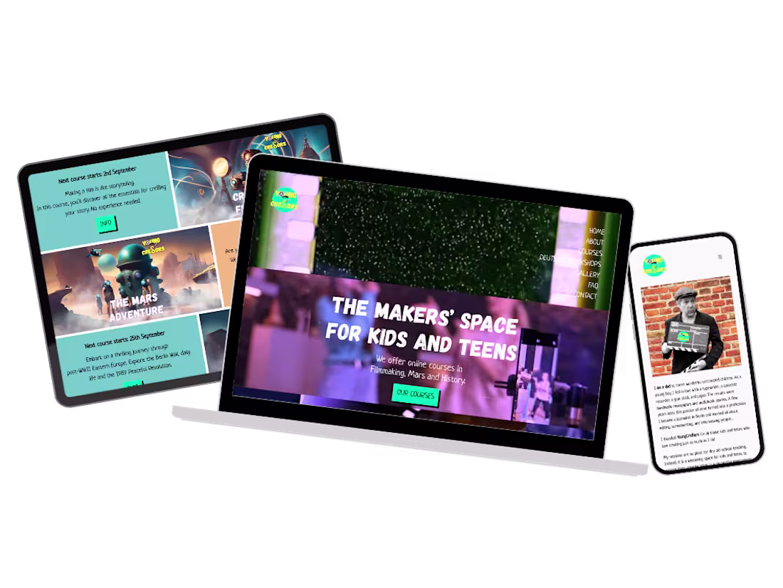 Cover image for Young Cre8ors, web design & development (WordPress)