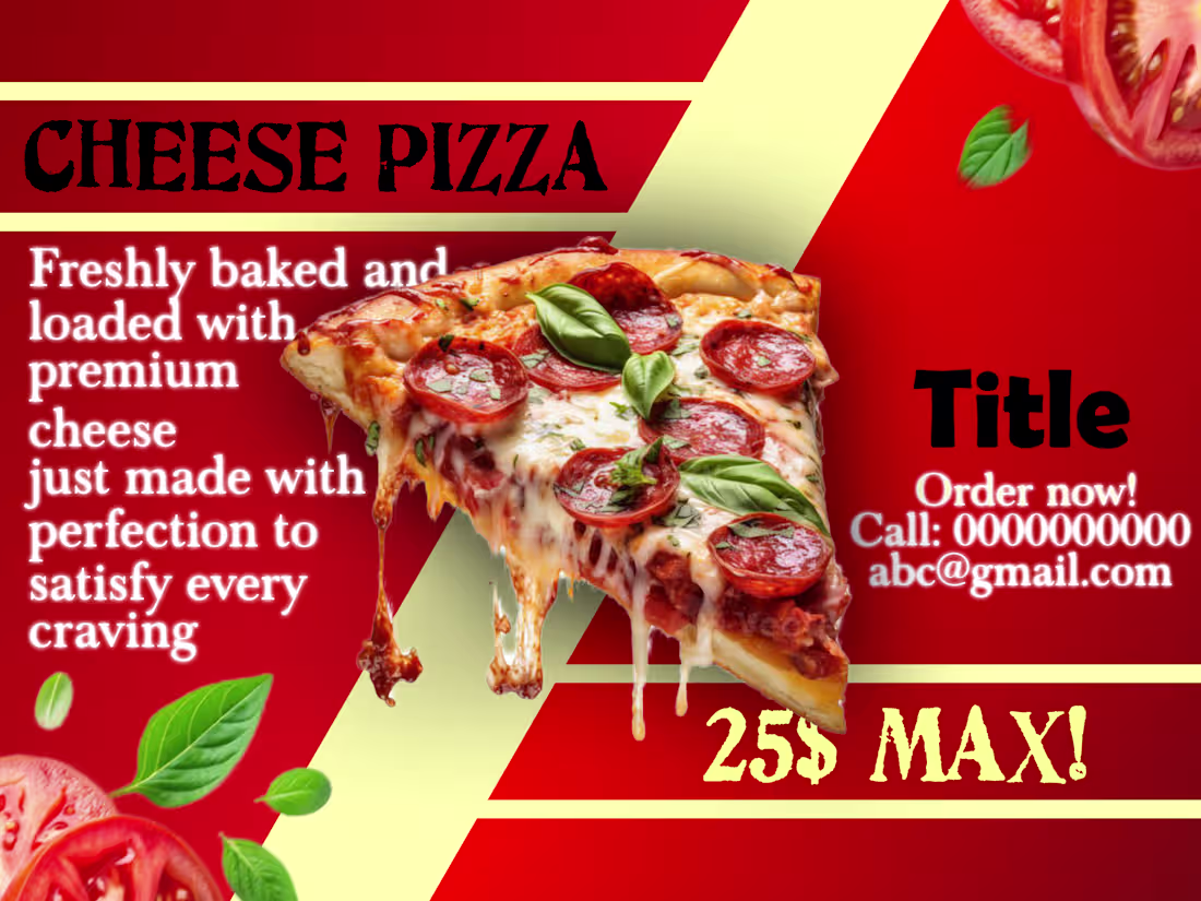 Cover image for Made this cheese pizza ad