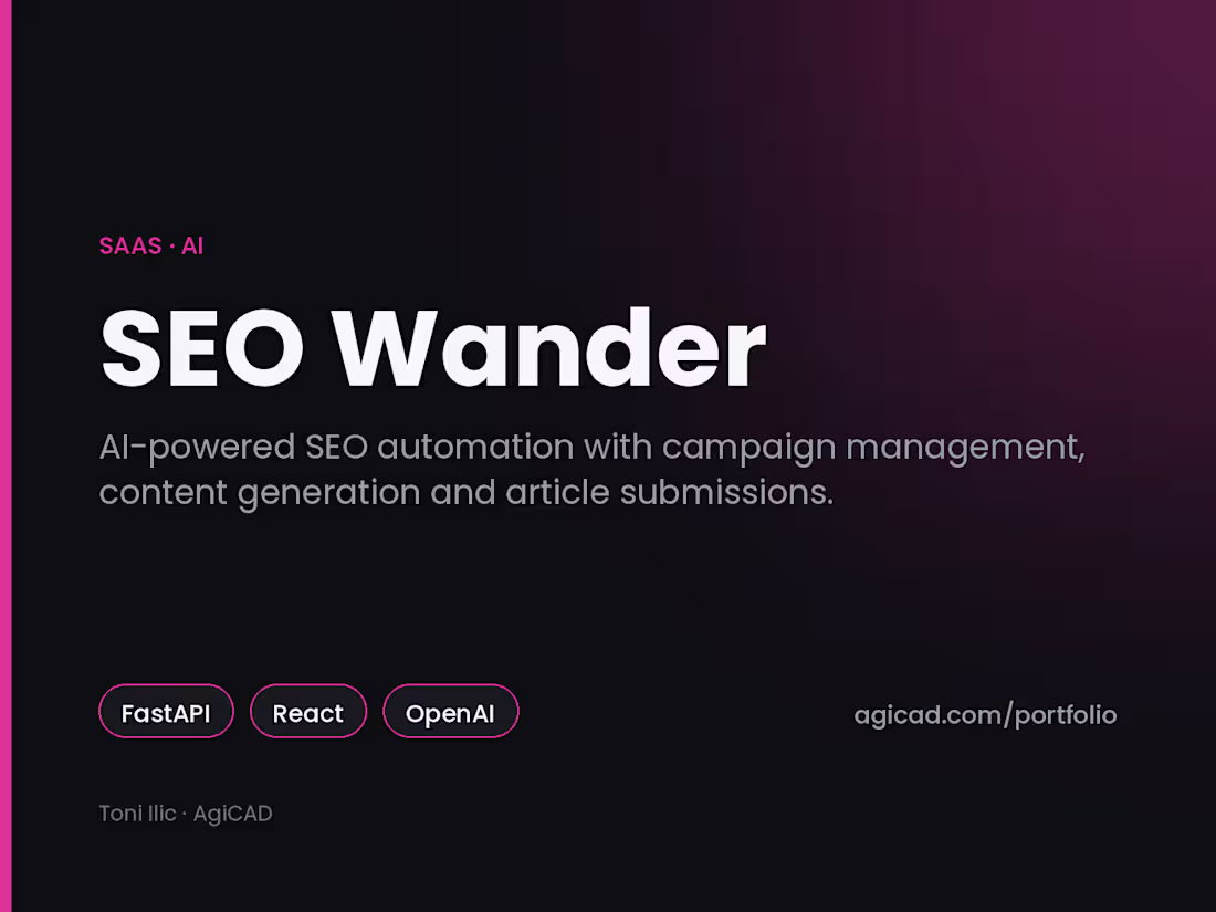 Cover image for SEO Wander — an AI-powered