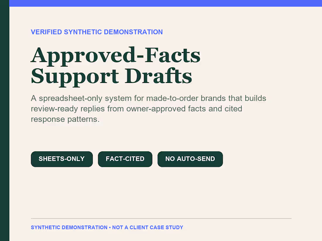 Cover image for Approved-Facts Support Drafts — verified