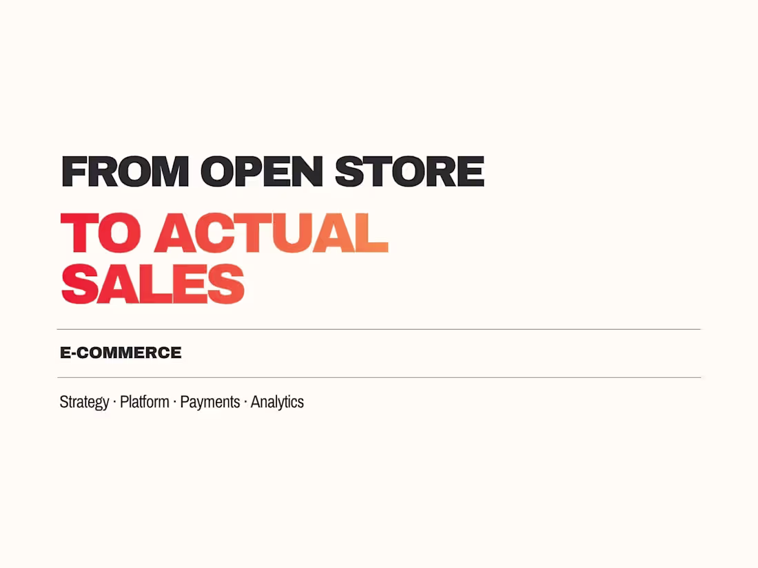 Cover image for From open store to actual sales