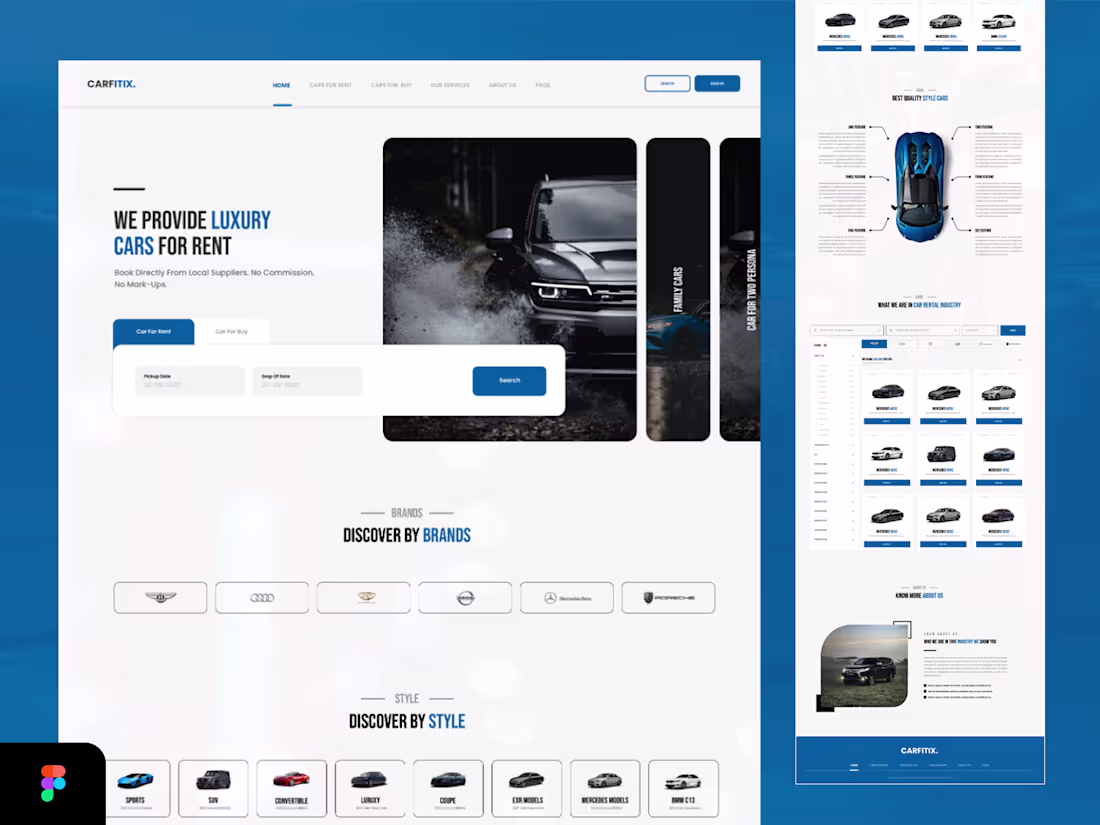 Cover image for Car Rental Website Design