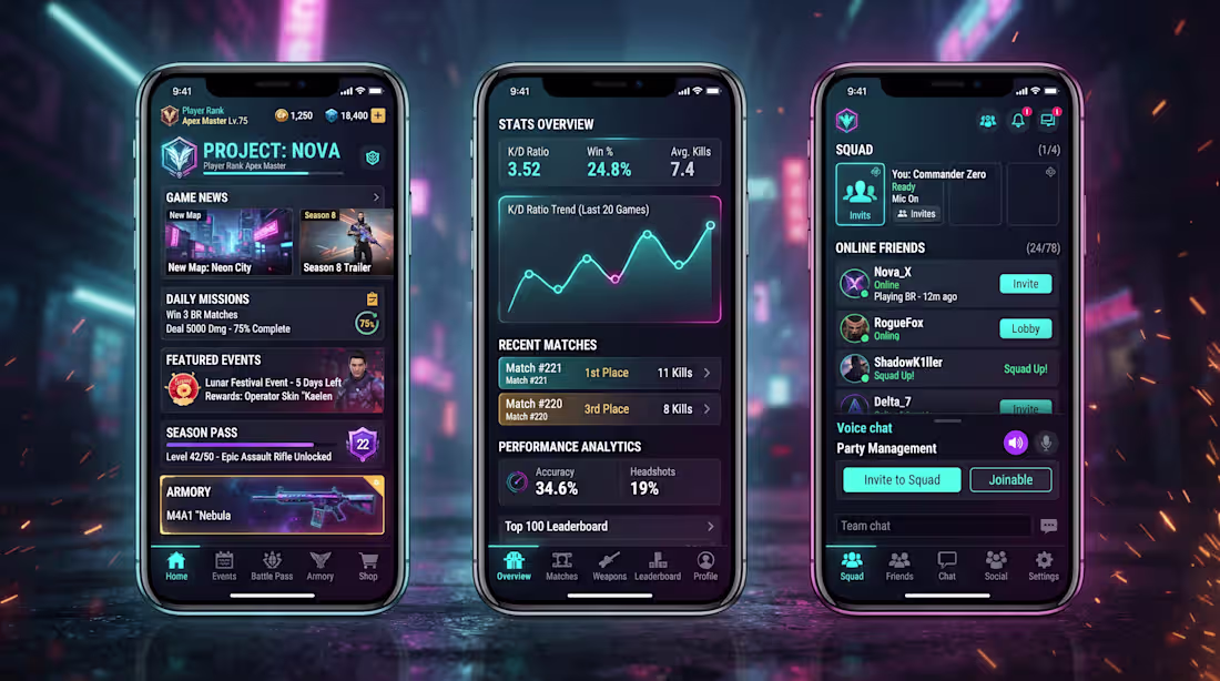 Cover image for Mobile Battle Royale App UI Design