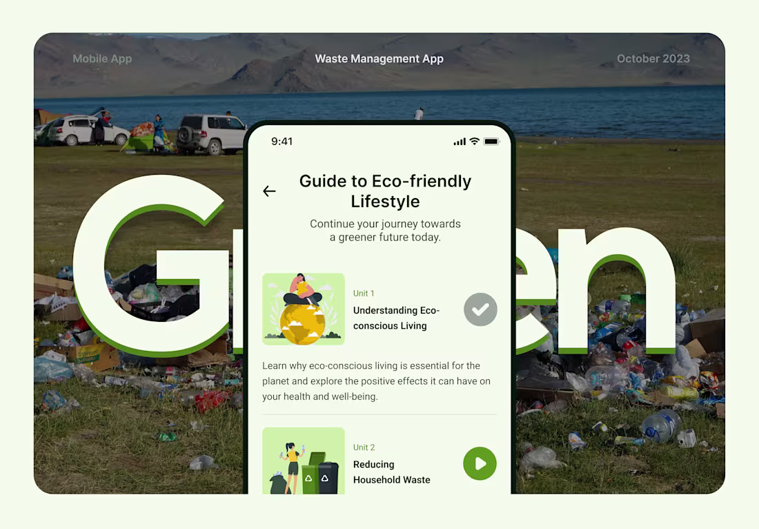 Cover image for I designed Green Waste a mobile app — creating a clean, intu...