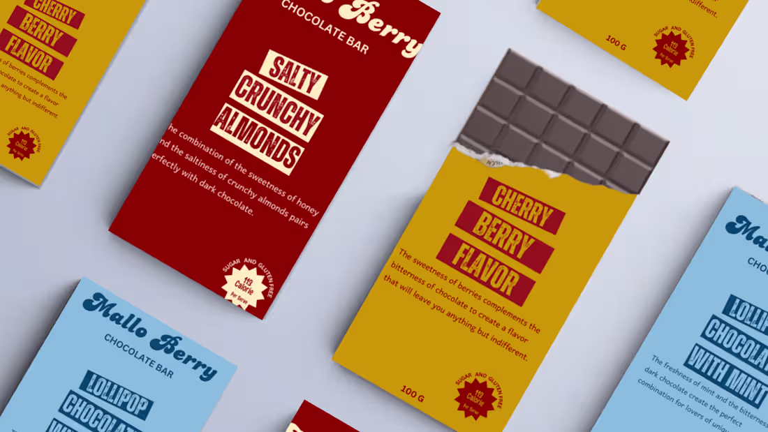 Cover image for Packing Design for Mello Berry Chocolate Bar 