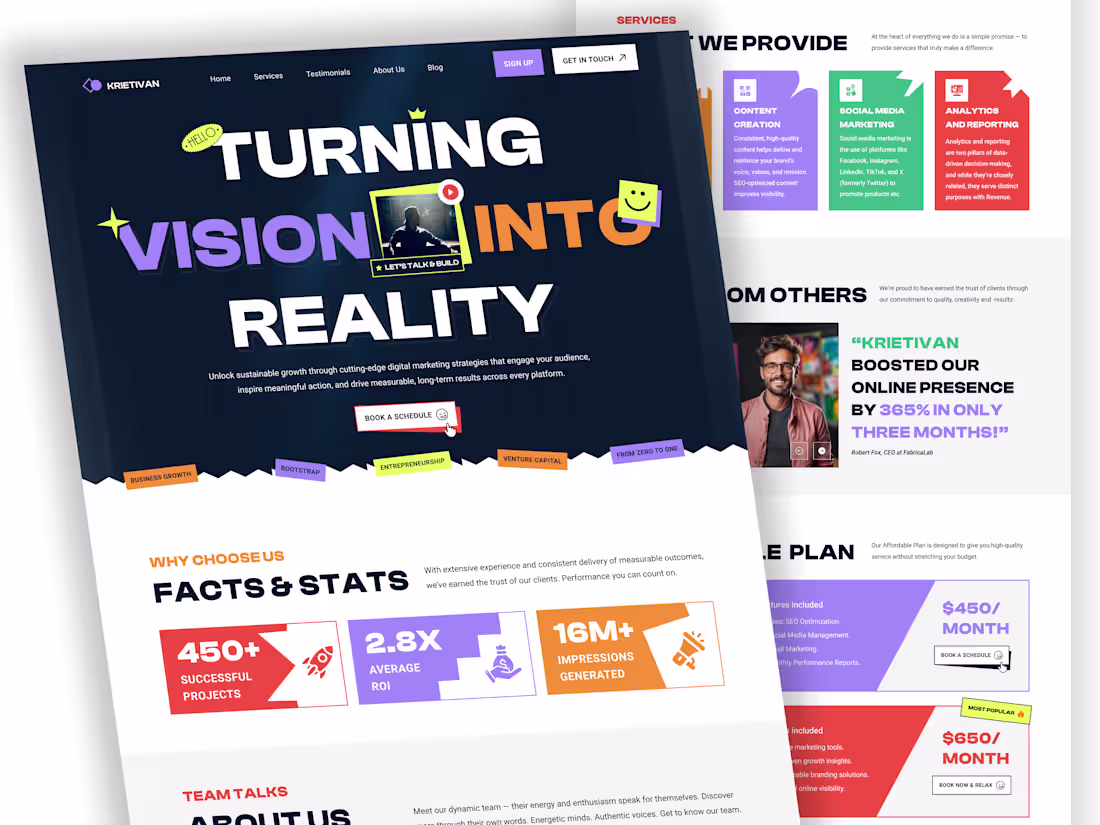Cover image for Modern Digital Agency Website Design