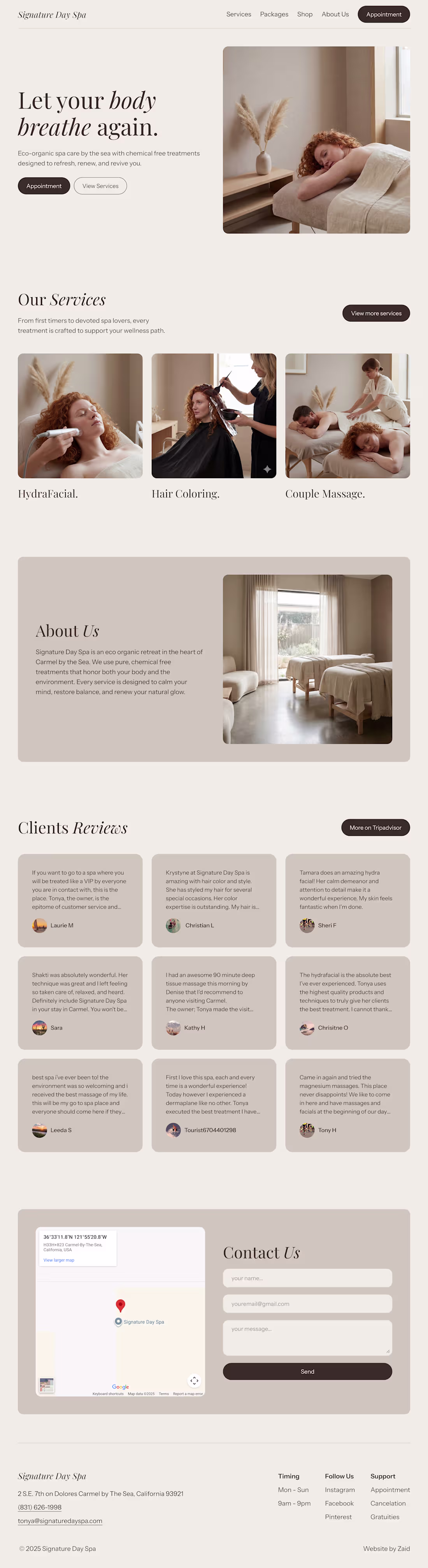 Cover image for Minimal spa website design