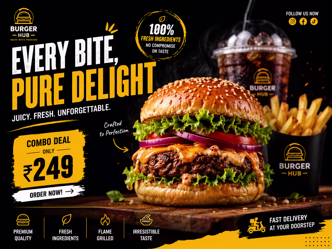 Cover image for Premium Fast Food Promotional Advertisement