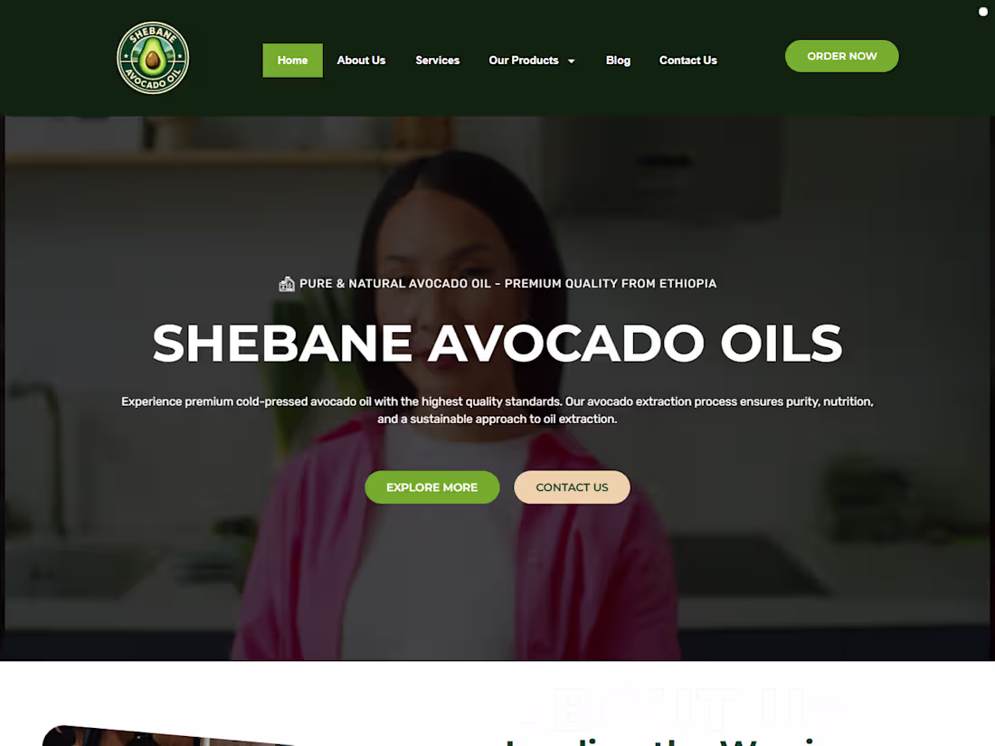 Cover image for I designed the official website for Shebane Avocado Oils — a...