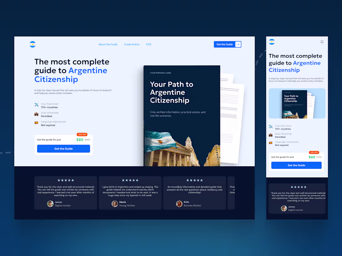 Cover image for Immigration Guide Landing Page Design