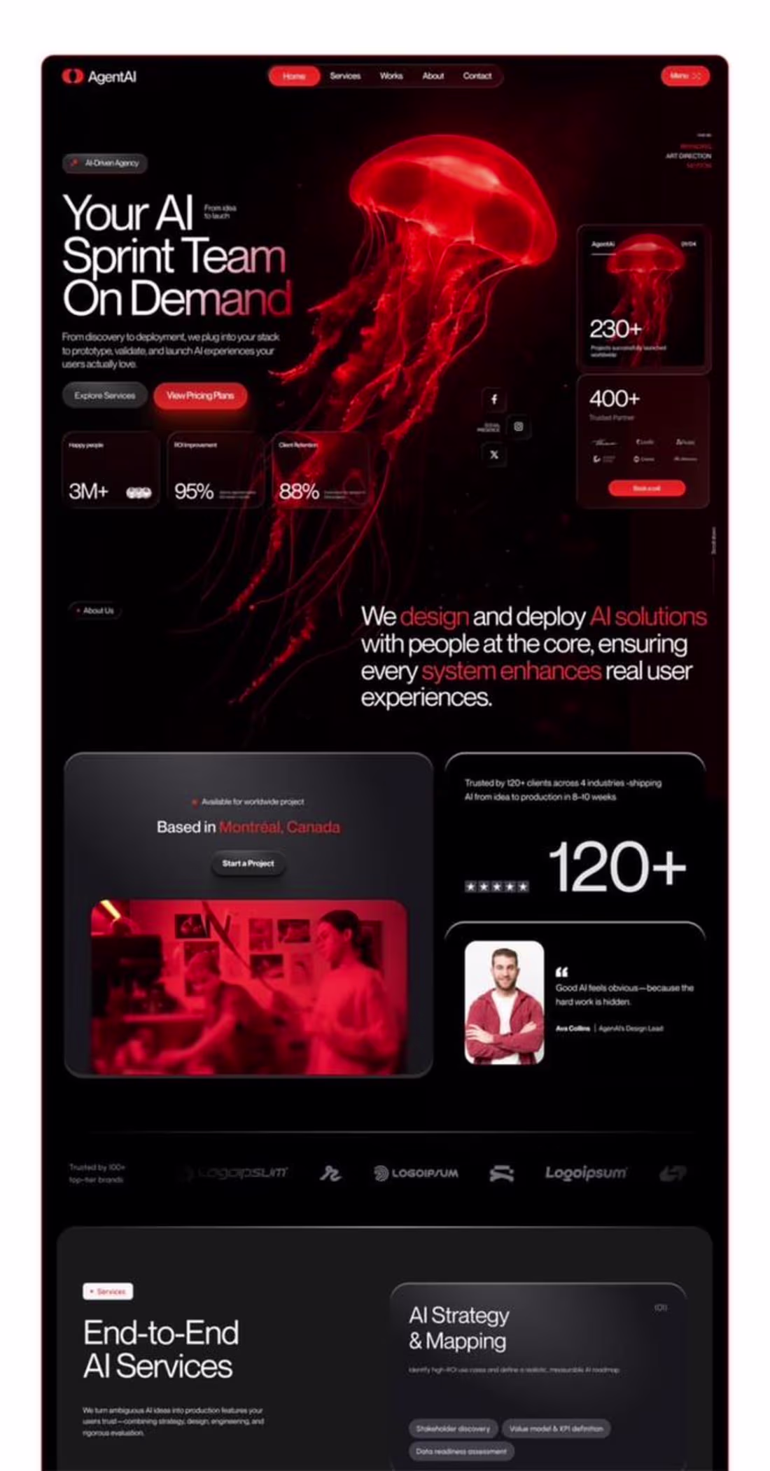 Cover image for dark editorial AI agency site