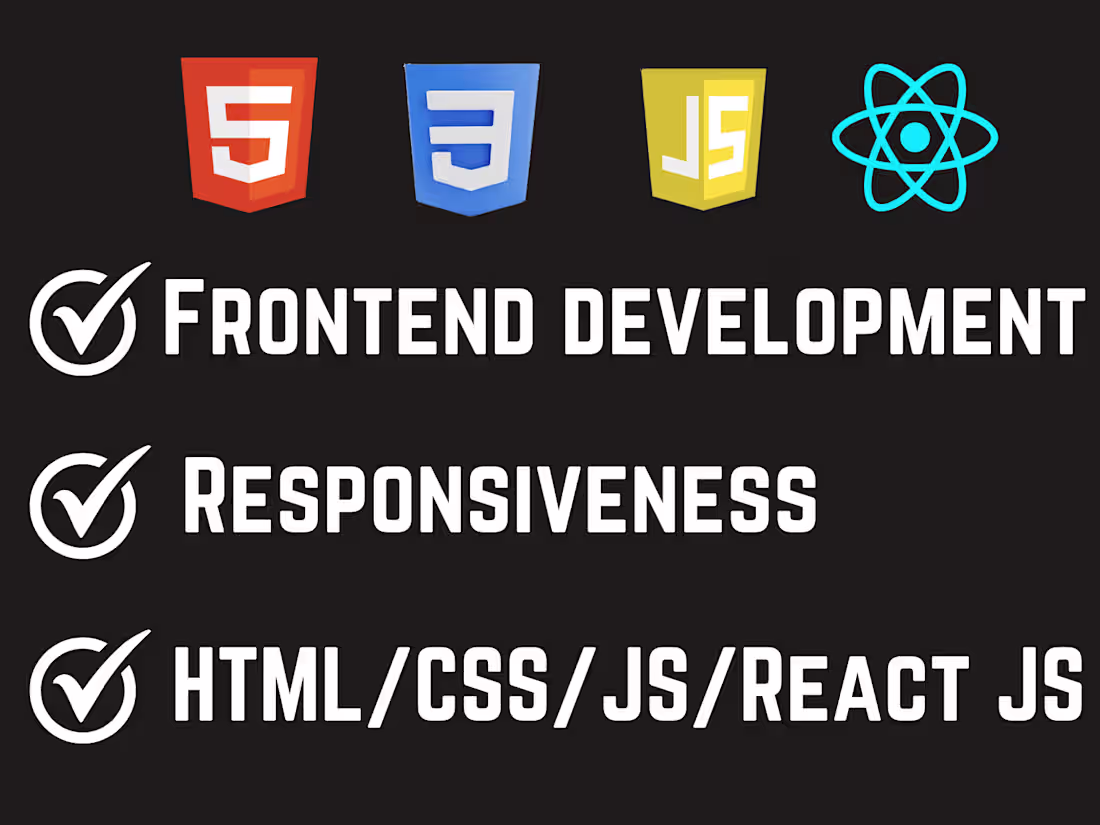 Cover image for I will do frontend developement using html css javascript react