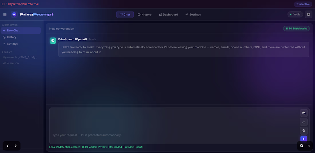 Cover image for PrivaPrompt, originally developed as AI