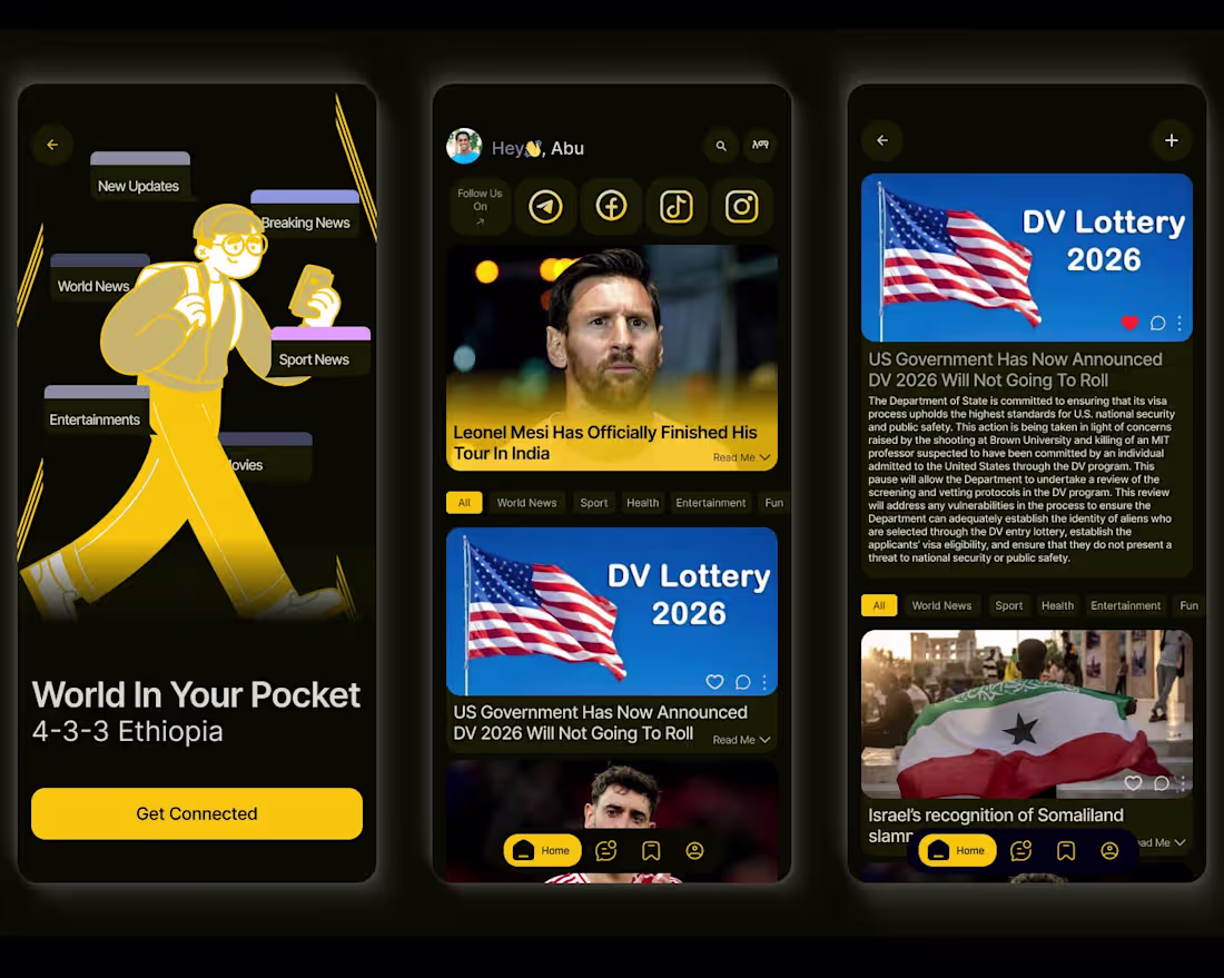 Cover image for Fresh look at my latest News Channel Mobile App design! Thou...