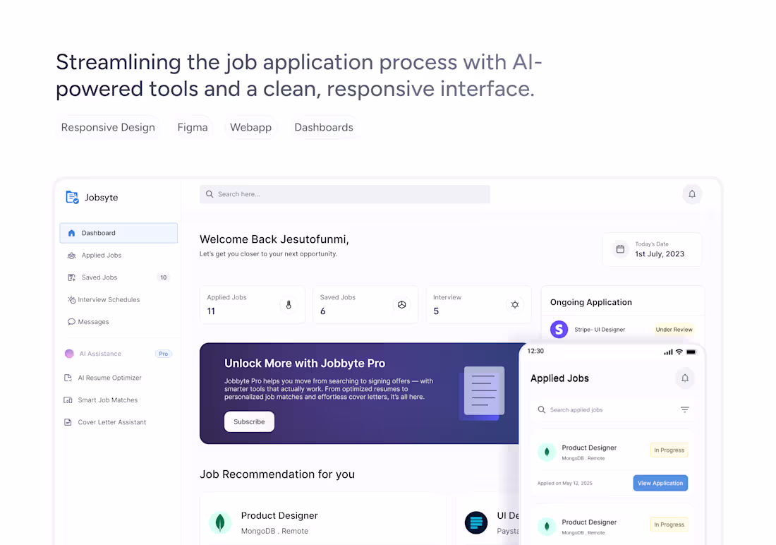 Cover image for Jobsyte AI-Powered Job Search Platform Design