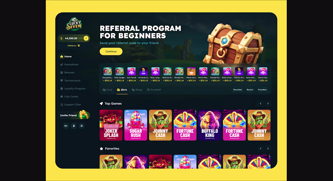 Cover image for Lucky Seven Casino Website | End to End