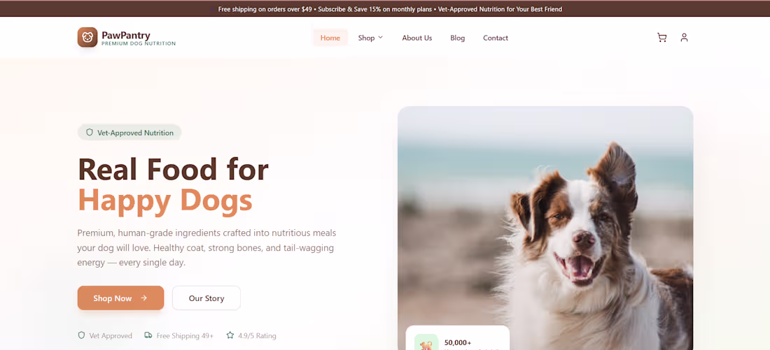 Cover image for Dog Food E-Commerce Website –
