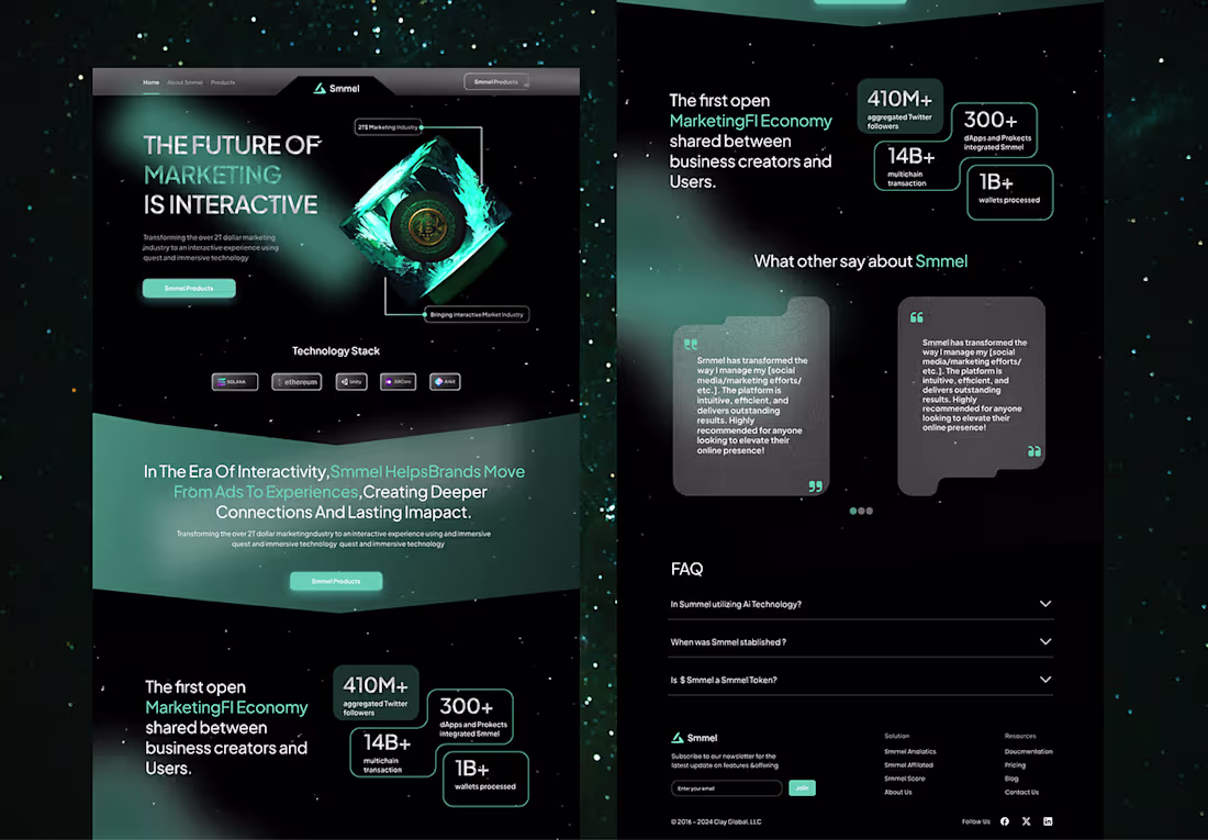 Cover image for Smmel Interactive Landing Page Design
