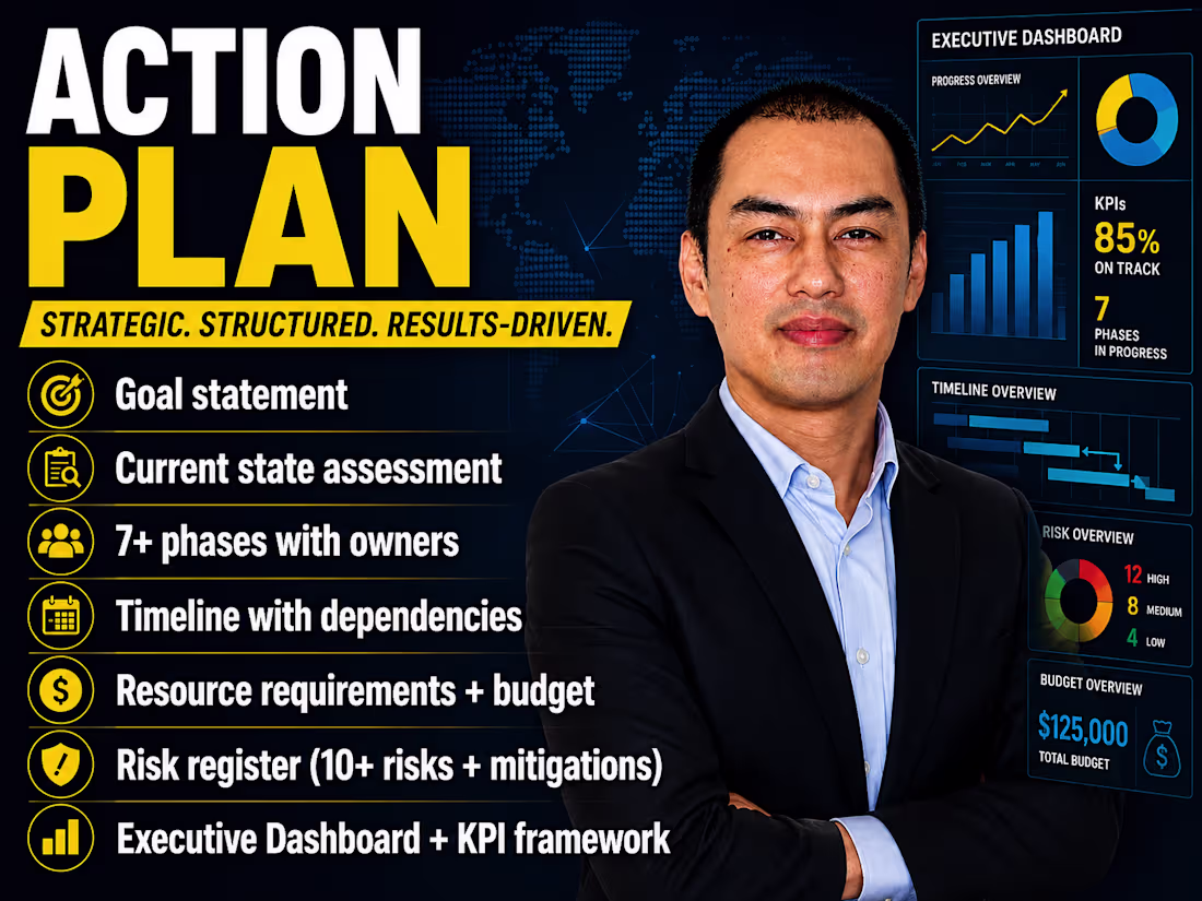 Cover image for Strategic action plan with milestones and risk assessment