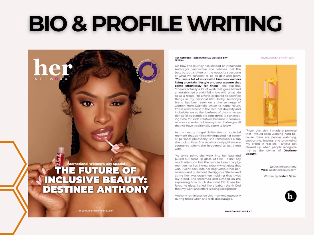 Cover image for Bio & Profile Writing