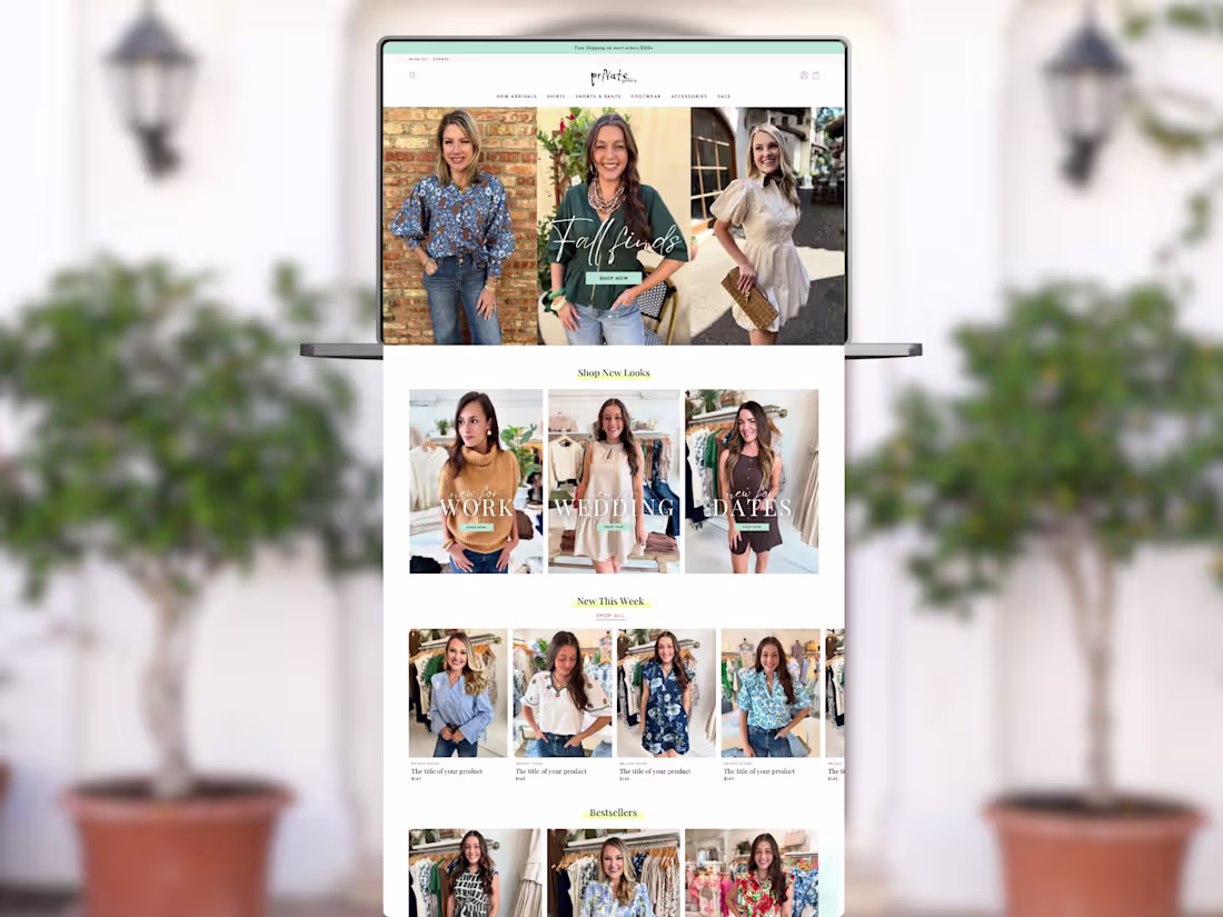 Cover image for Private Gallery Boutique Shopify Storefront Design