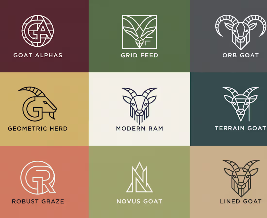 Cover image for The Dynamic minimalist Goat mark Logo... The goat is an incr...