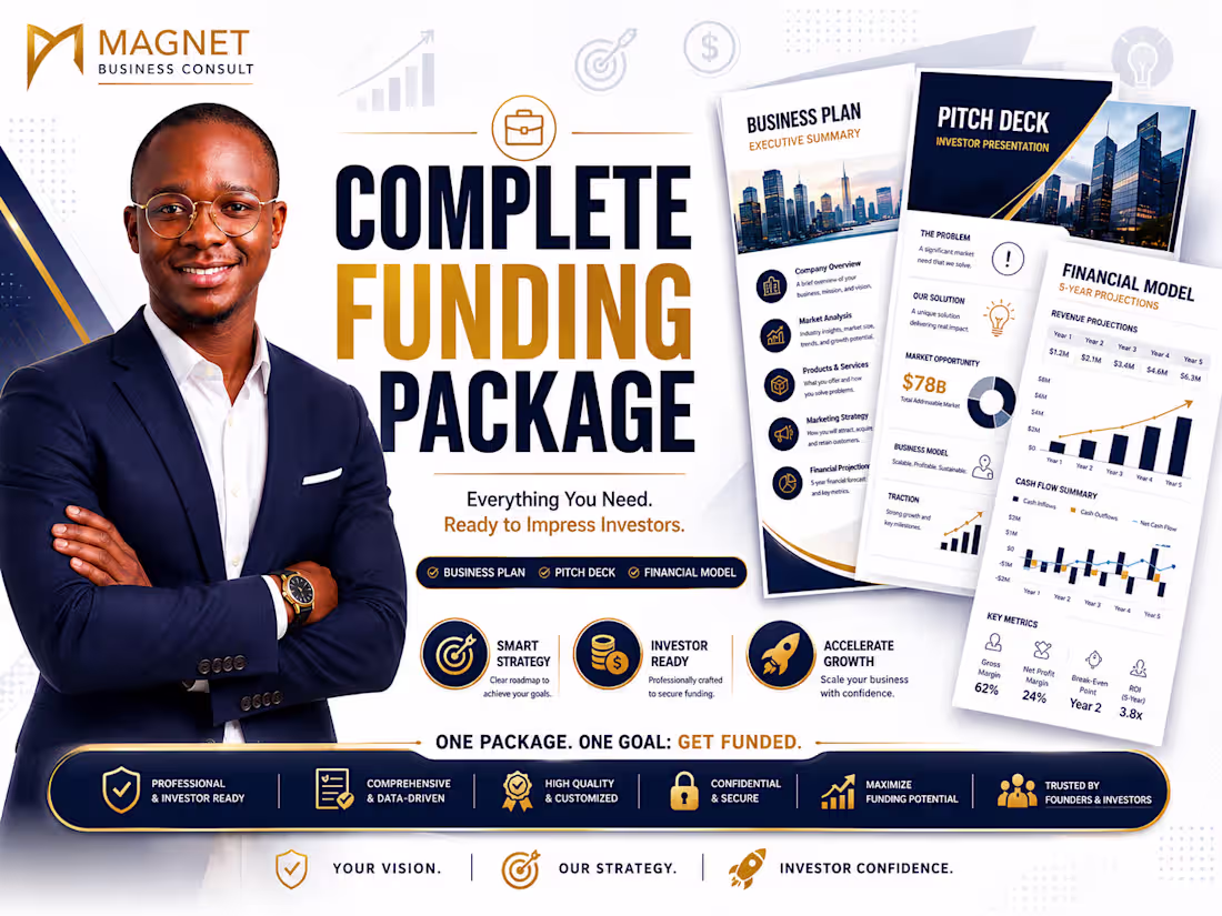 Cover image for Complete Funding Package: Plan + Deck + Model