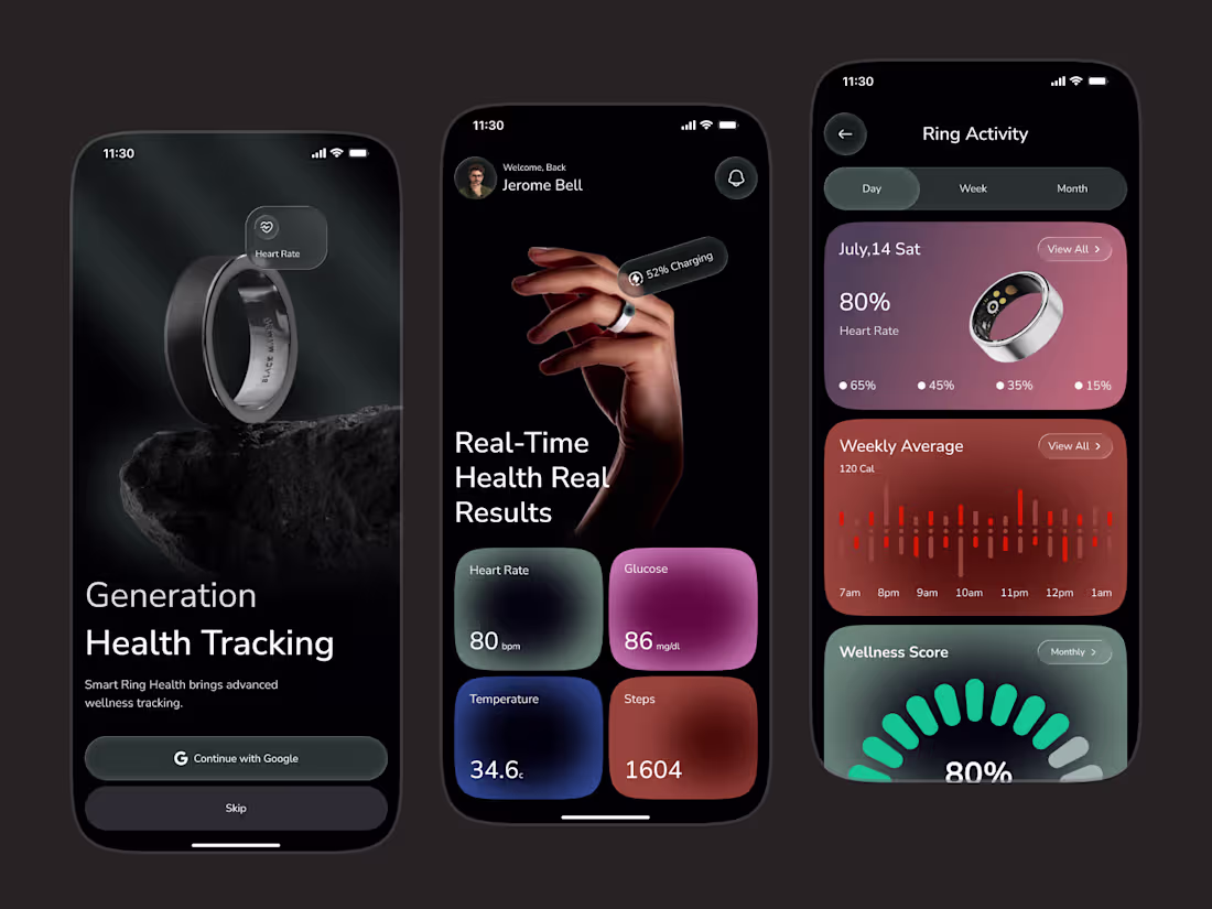 Cover image for Smart Ring Health App UI
