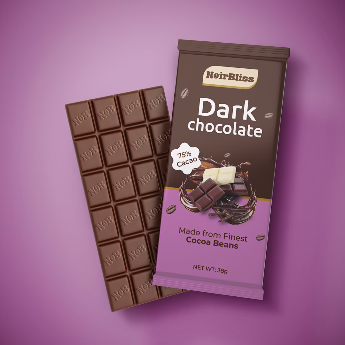 Cover image for Chocolate Bar Package Design for Noirbliss