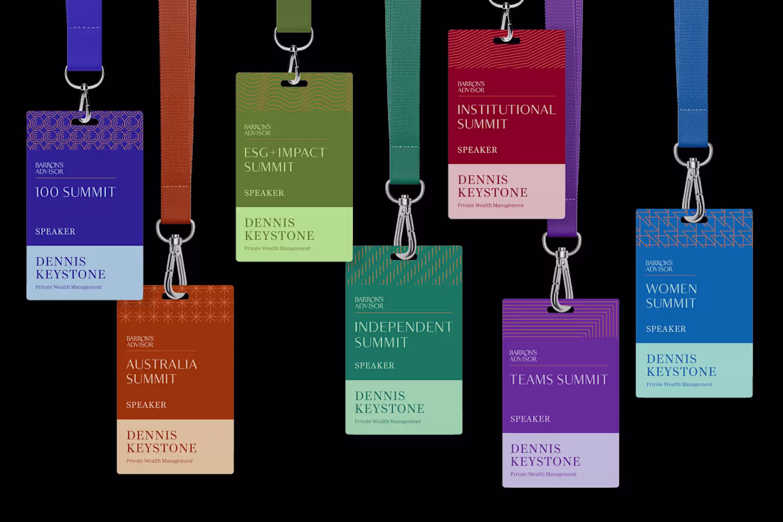 Cover image for Brand identity system for Barron’s Advisor events 