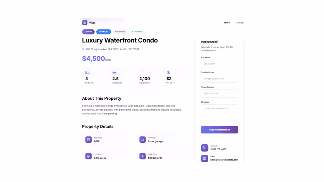 Cover image for Real Estate Listings Portal