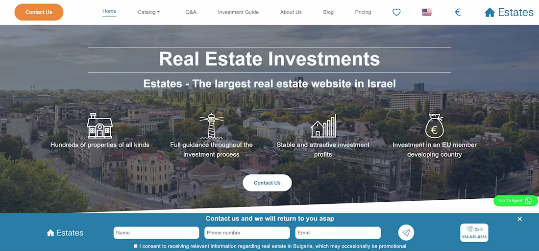 Cover image for A website for international
real estate.