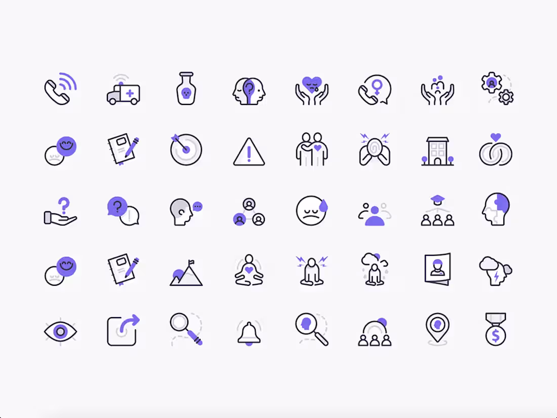 Cover image for Unique set of icons for your website or app.