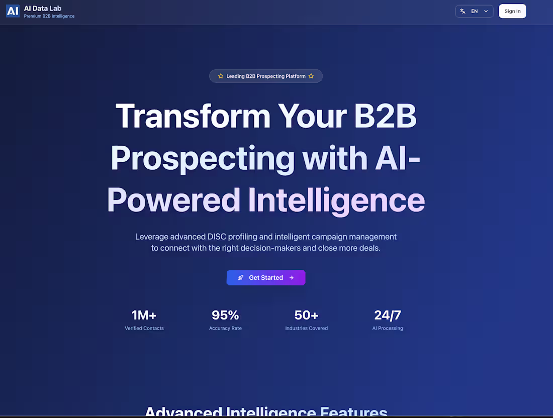 Cover image for AI Data Lab | Business Intelligence Platform