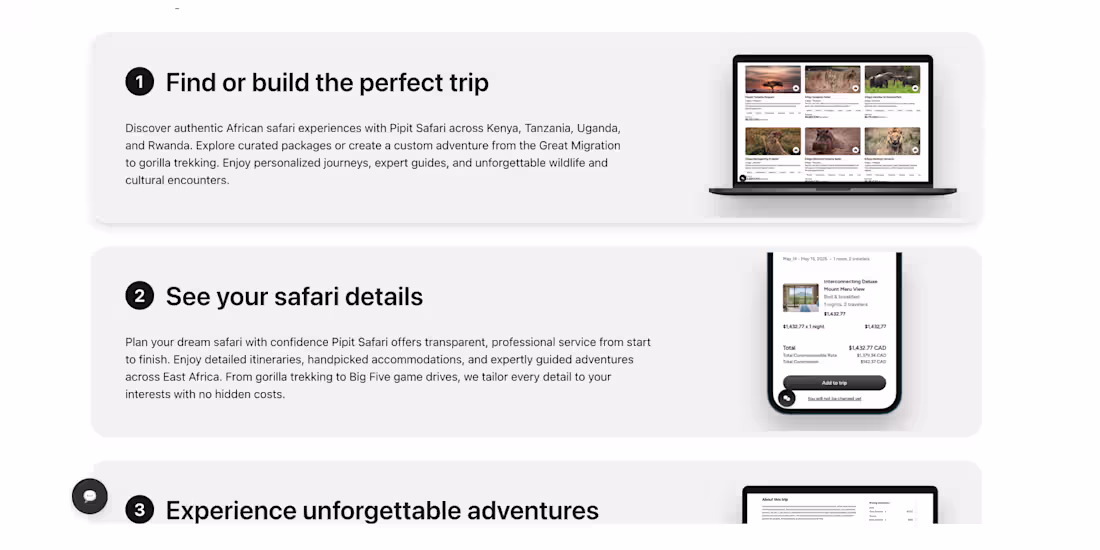Cover image for i am currently working on the website for a safari company i...