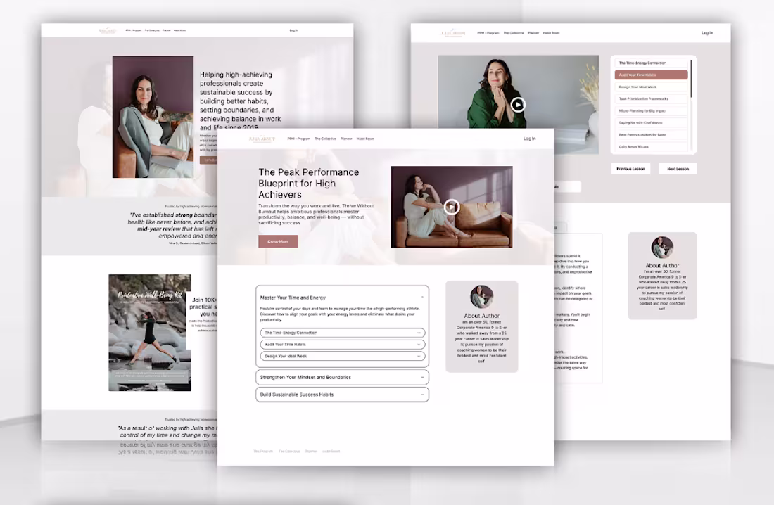 Cover image for Kajabi Website Migration and Rebuild for Julia Arndt