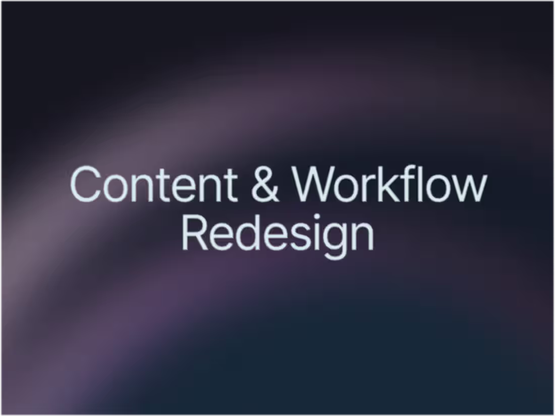 Cover image for Content & Workflow Redesign