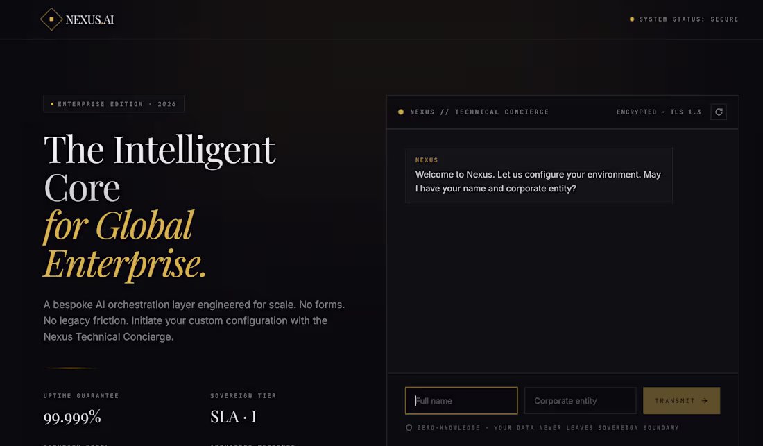 Cover image for AI Chatbot Landing Page | Enterprise Lead Qualification