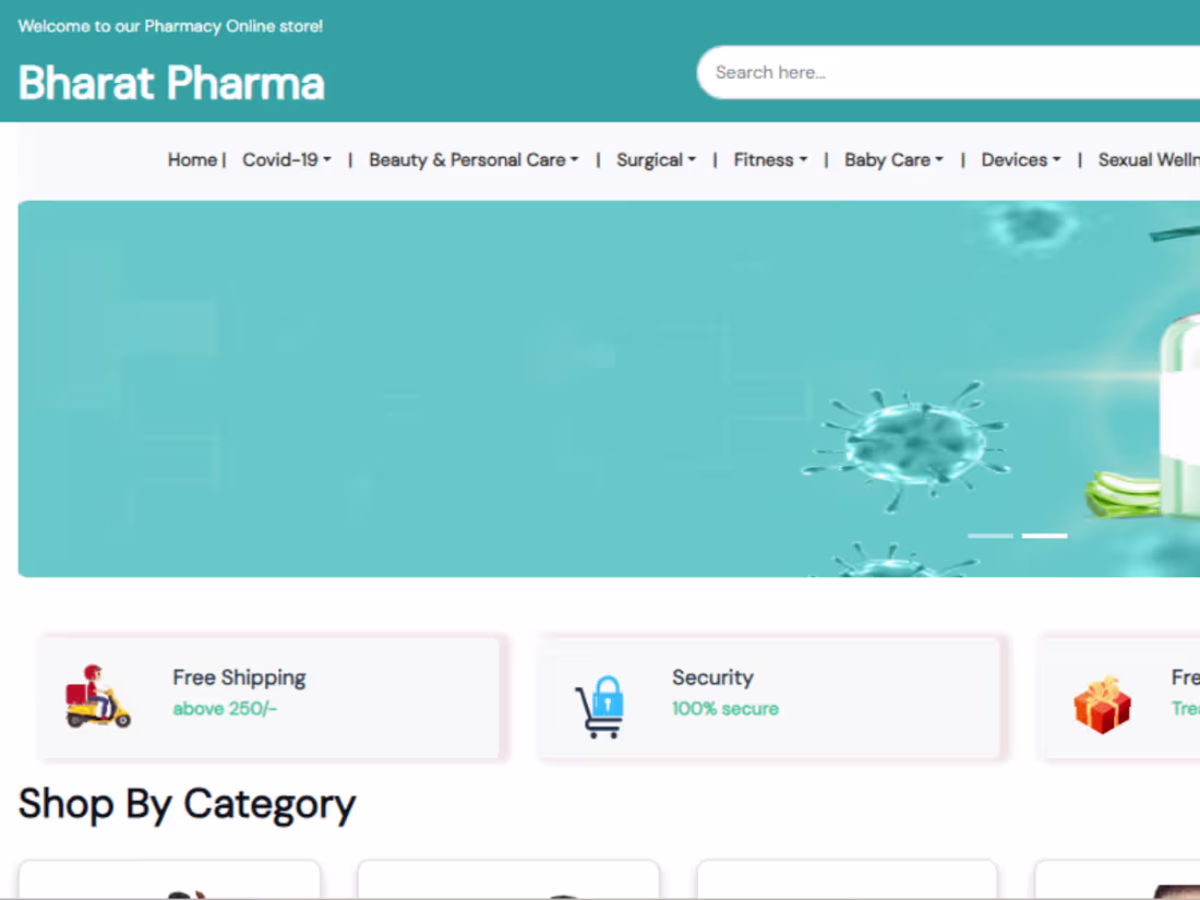 Cover image for Bharat Pharma andriod and IOS application