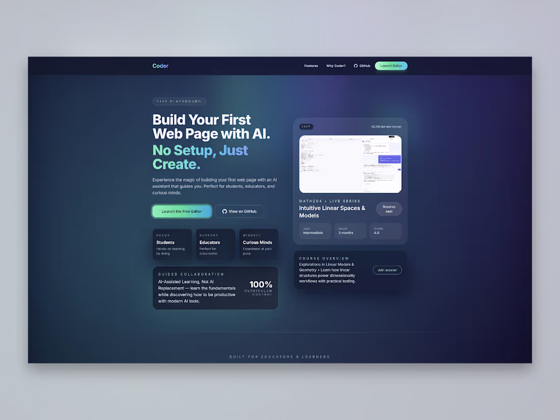 Cover image for New landing page design for a back burner project from the s...