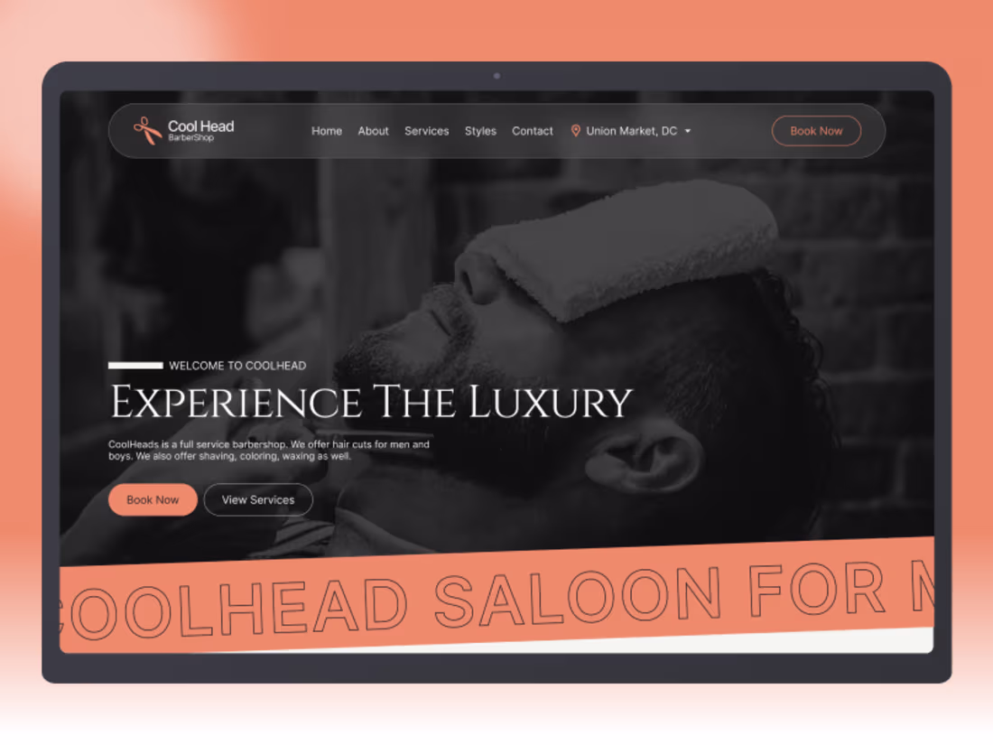 Cover image for Barber Shop & Saloon Landing Page Redesign