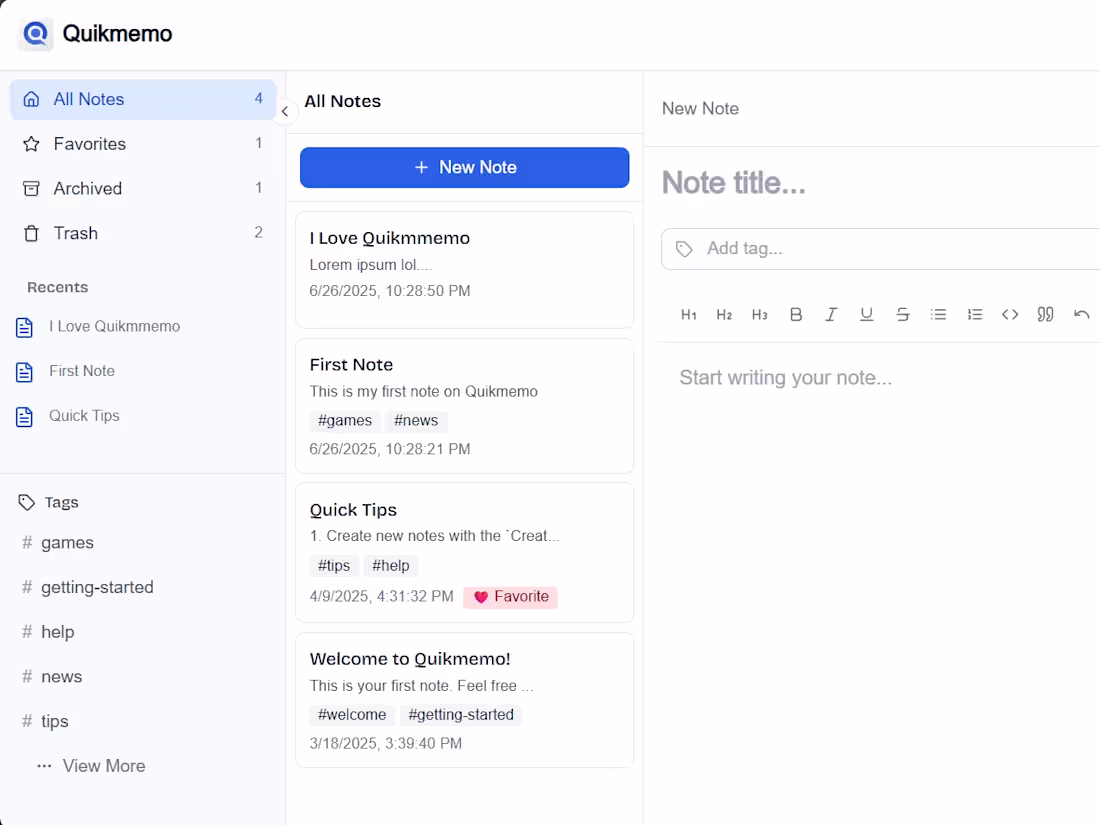 Cover image for Quikmemo