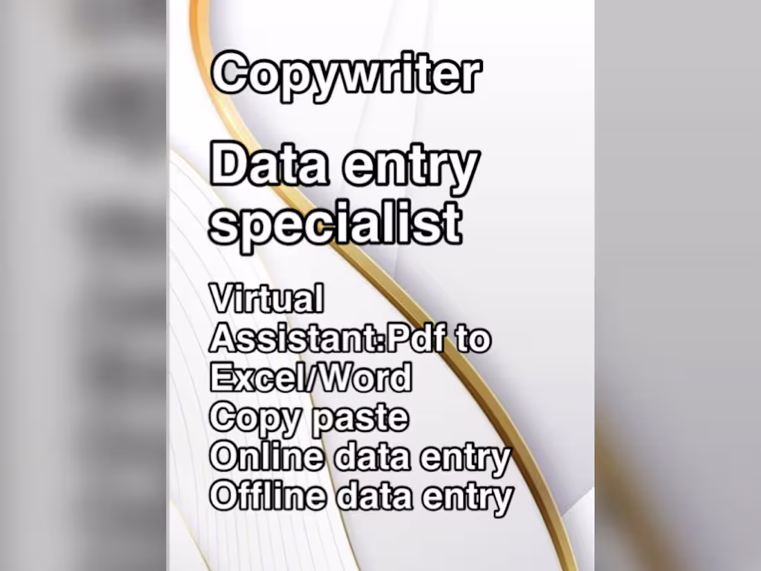 Cover image for Copywriter,virtual Assistant 
