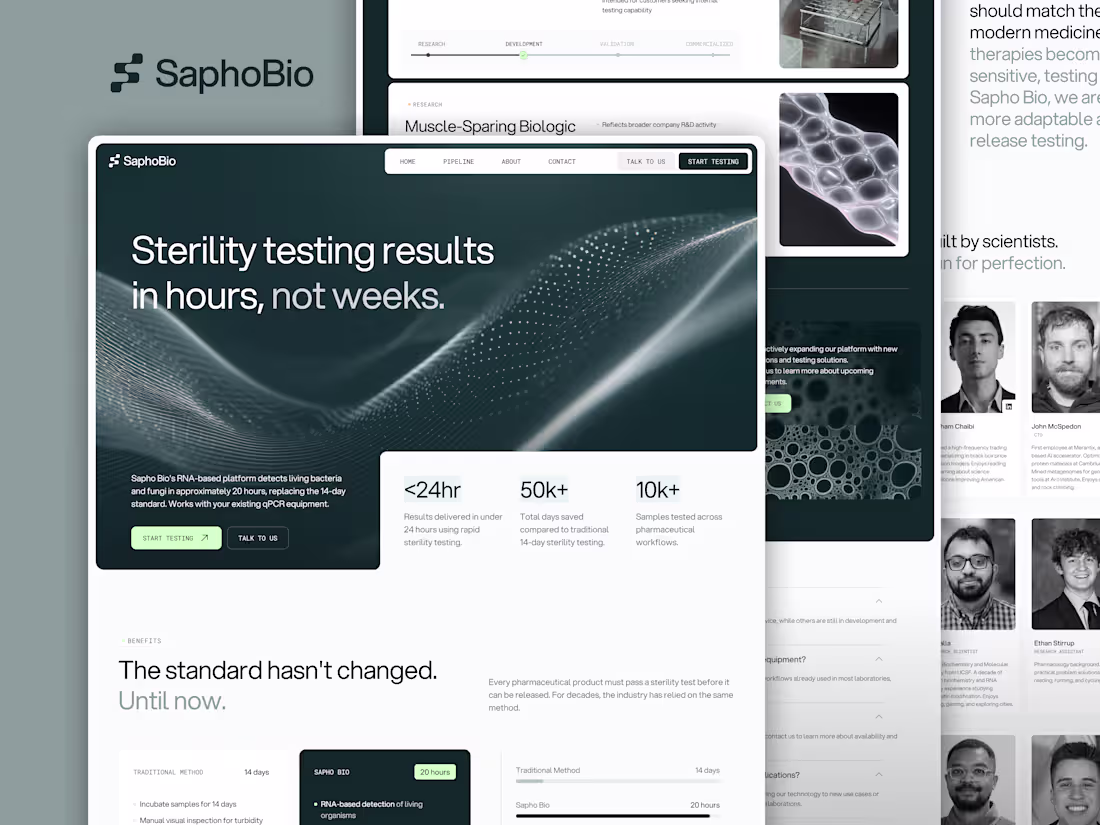 Cover image for Sapho Bio | Brand & Website Design for Biotech Startup