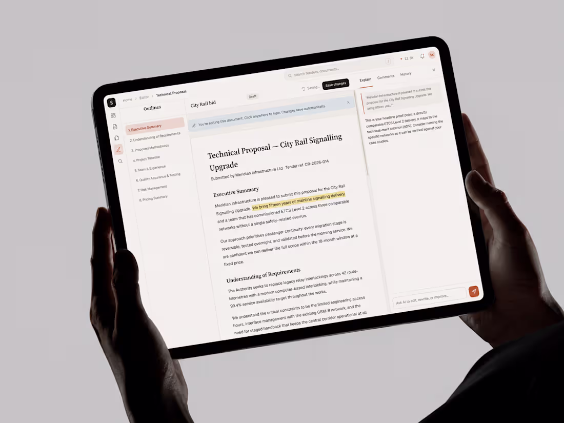 Cover image for  Scriva — AI proposal editor for EU public tenders